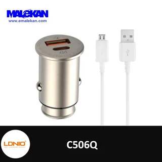 شارژر فندکی الدینیو مدل C506Q به همراه کابل تبدیل microUSB